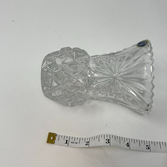 Vintage lead crystal vase small Czech Bohemian - Picture 8 of 10